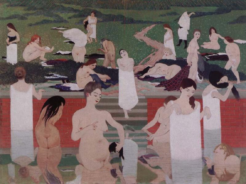 Felix Vallotton Bathing on a Summer Evening Sweden oil painting art